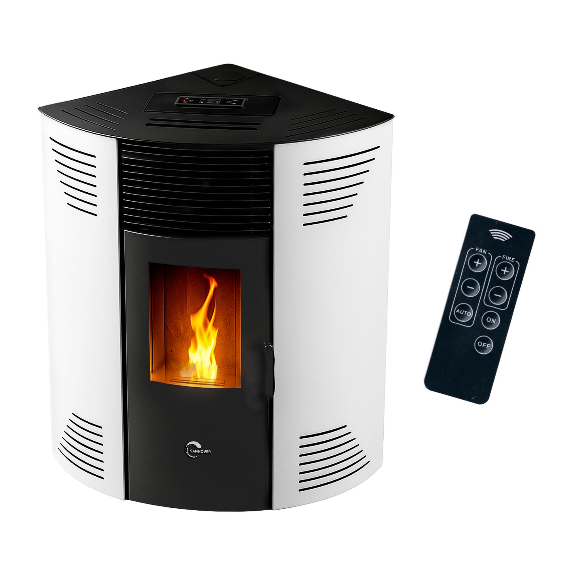 Stufa a pellet d'angle étanche Iseos 12,2 kW Blanc Sannover