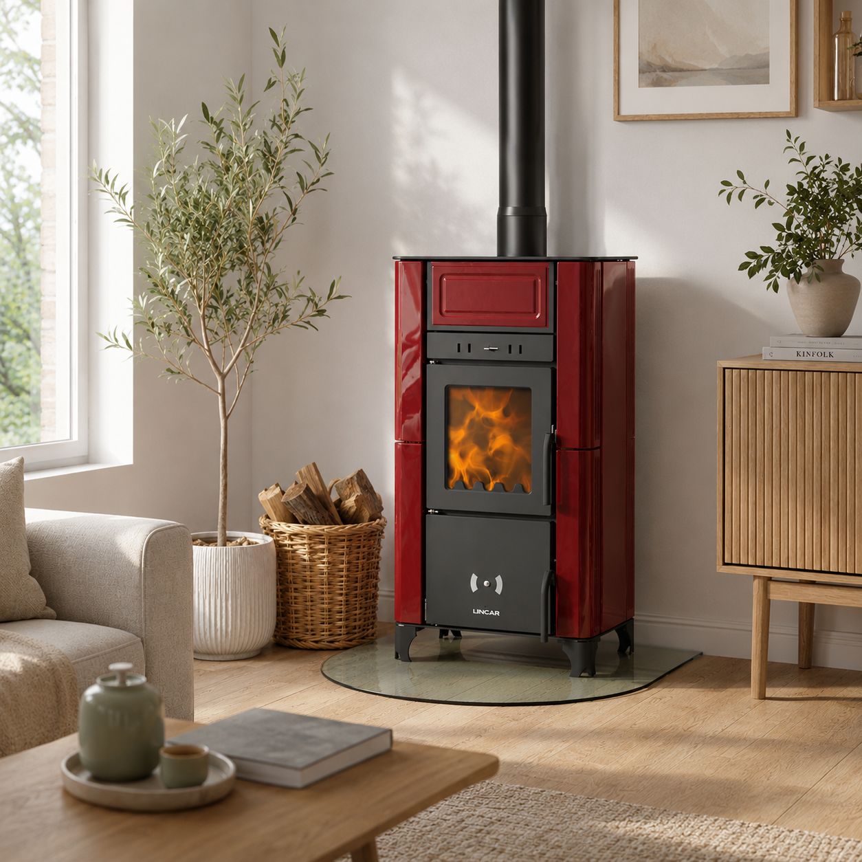 Stufa a legna ventilé céramique - LINCAR Emily 6.7 kW