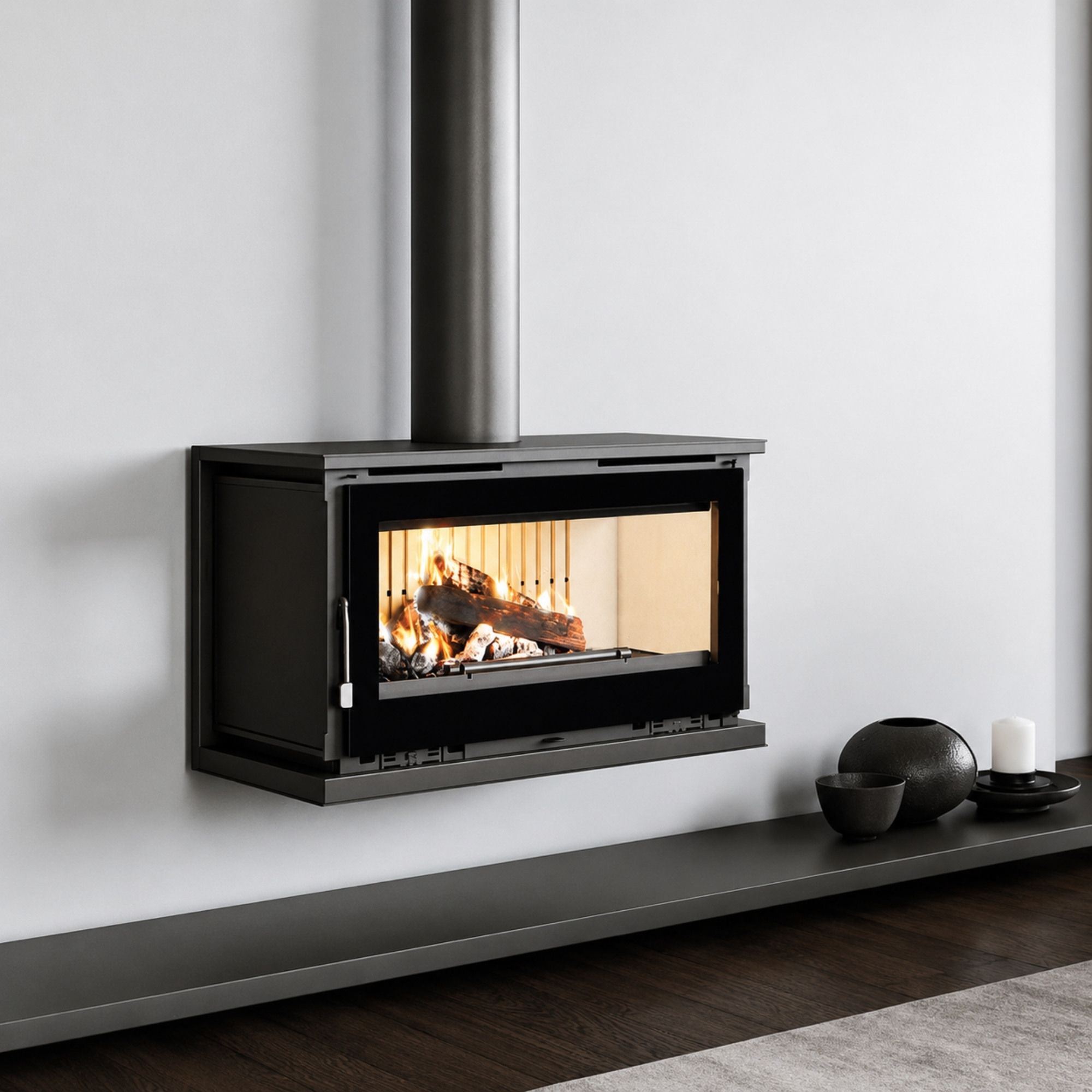 Stufa a legna ventilé suspendu - FIREMATIC Toronto - L 13.3 kW