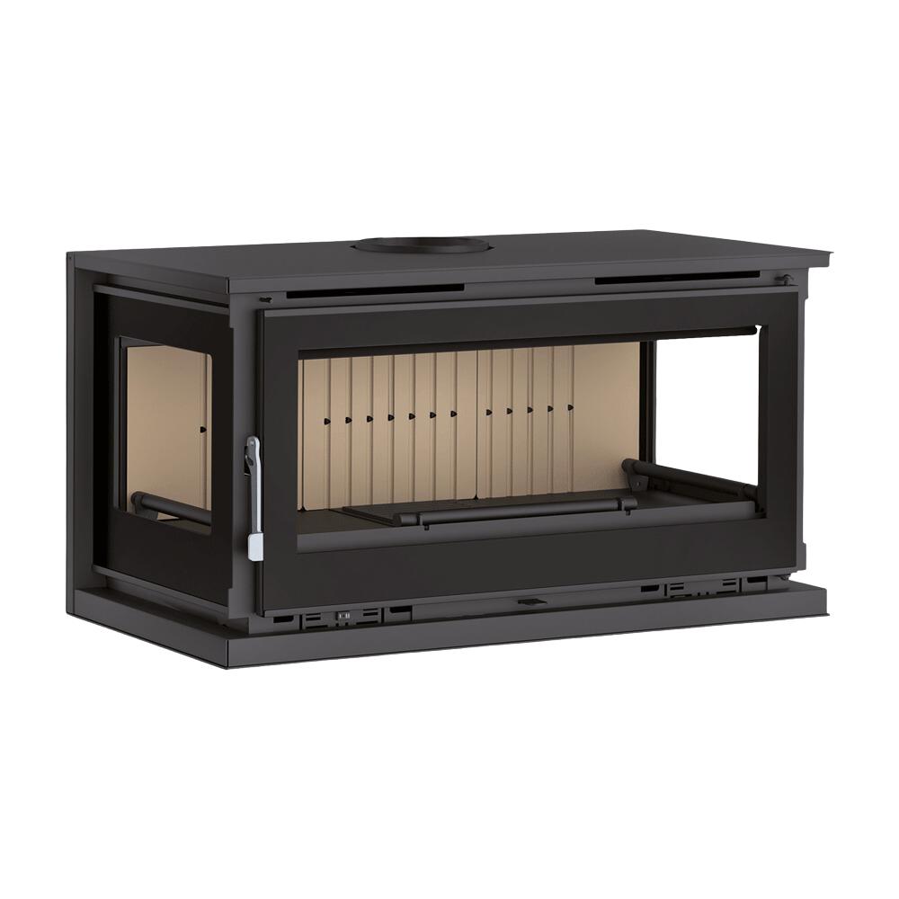 Stufa a legna ventilé raccordable 3 vitres suspendu - FIREMATIC Calgary - L 13.3 kW