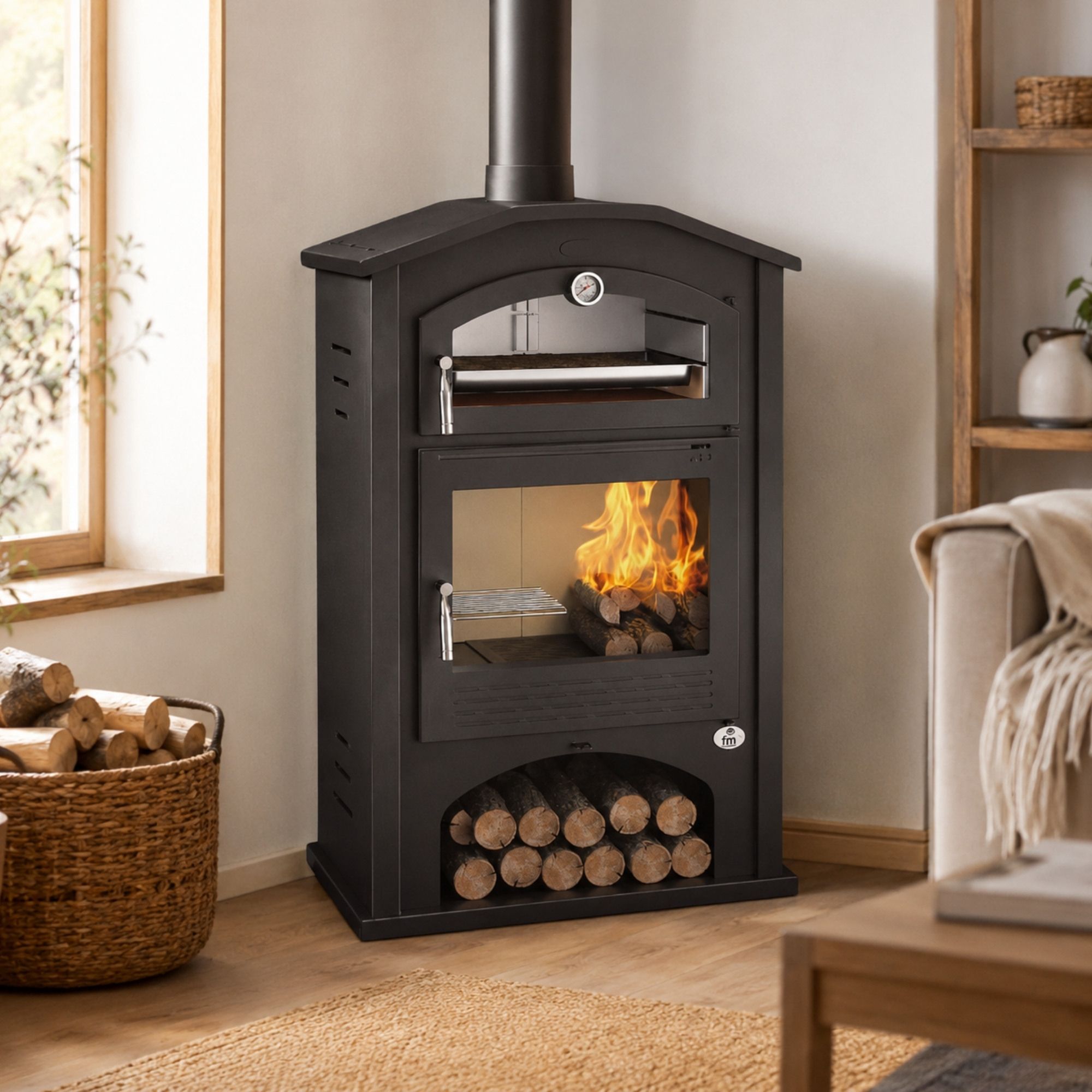 Stufa a legna avec four - FIREMATIC Detroit 9.5 kW