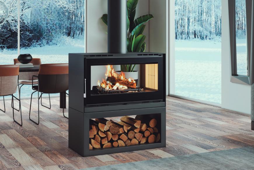 Stufa a legna ventilé 2 vitres - FIREMATIC Ottawa - L 13.5 kW