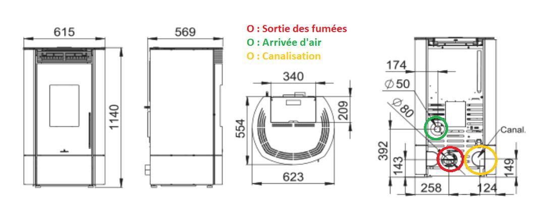 Stufa a pellet option canalisable - BRONPI Mila 10.3 kW