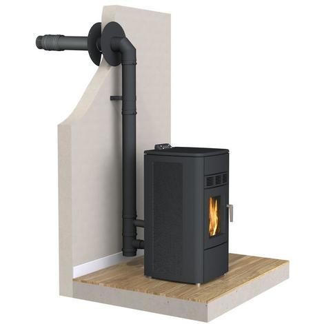 Kit ventosa per stufe a pellet ermetico 80/125mm - DINAK