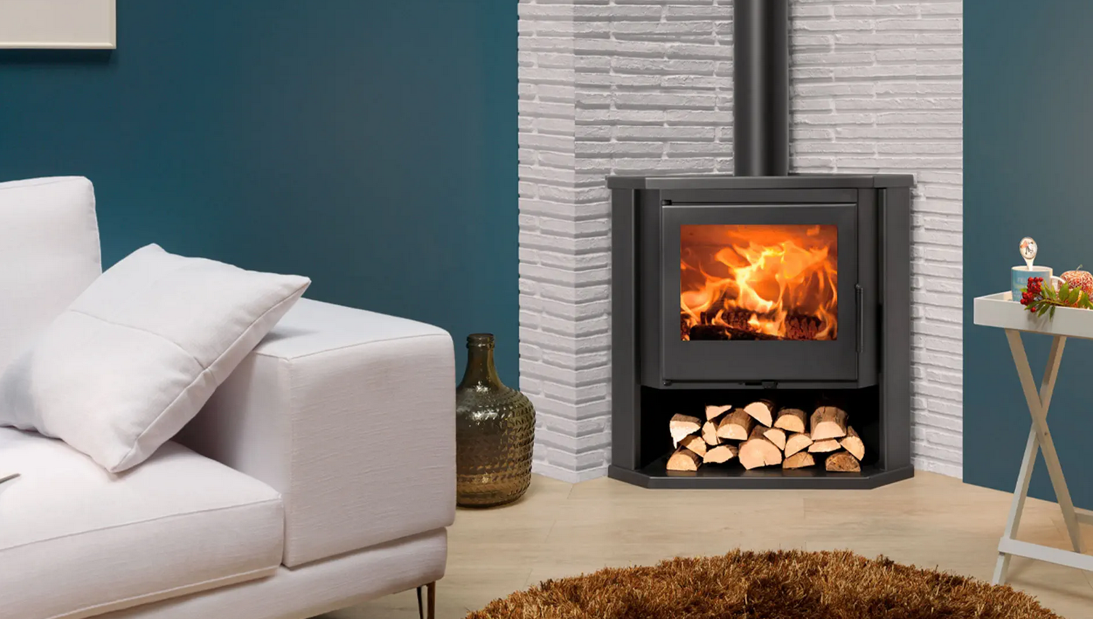 Stufa a legna d'angle - PANADERO Sintra 7 kW