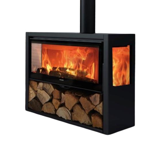 Stufa a legna raccordable 3 vitres - PANADERO Chopin 3V 8.2 kW