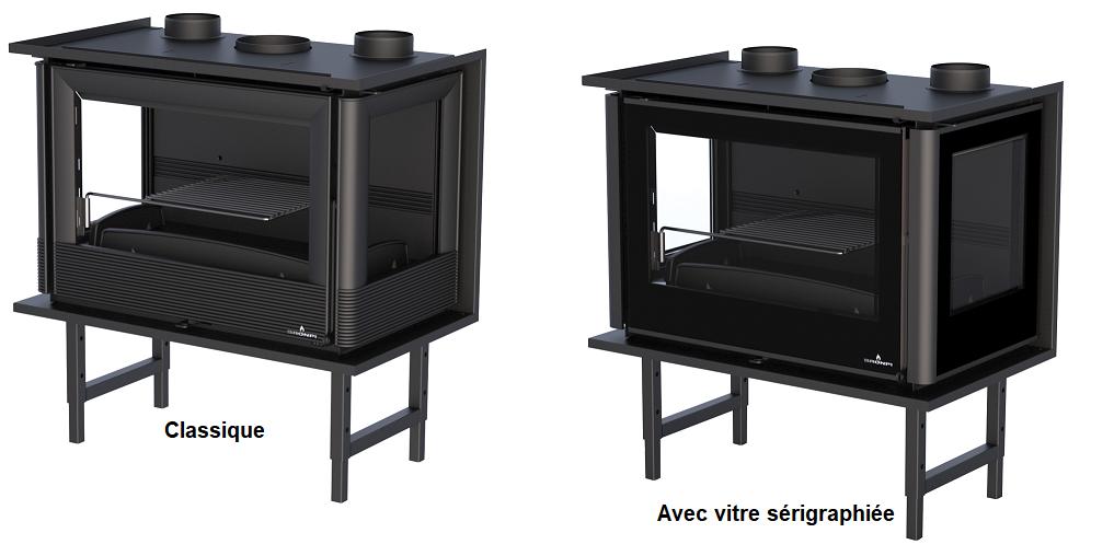 Inserto à bois 3 vitres ventilé canalisable - BRONPI Paris 70 3C 11 kW