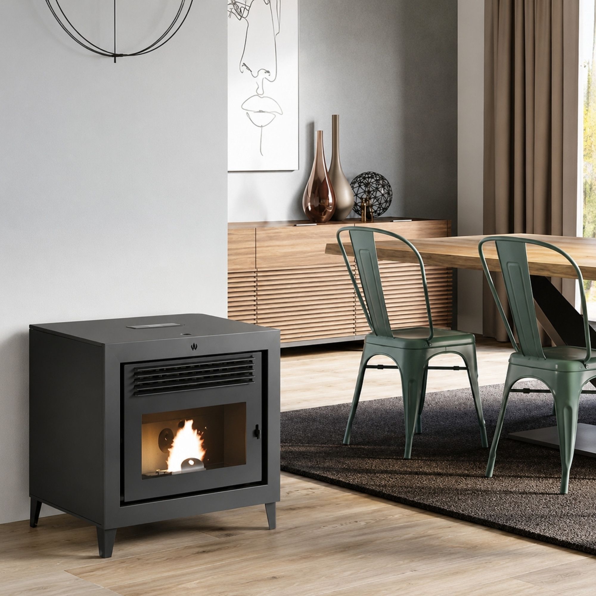 Stufa a pellet - ORIGINE PHEBO Q-box 7.8 kW