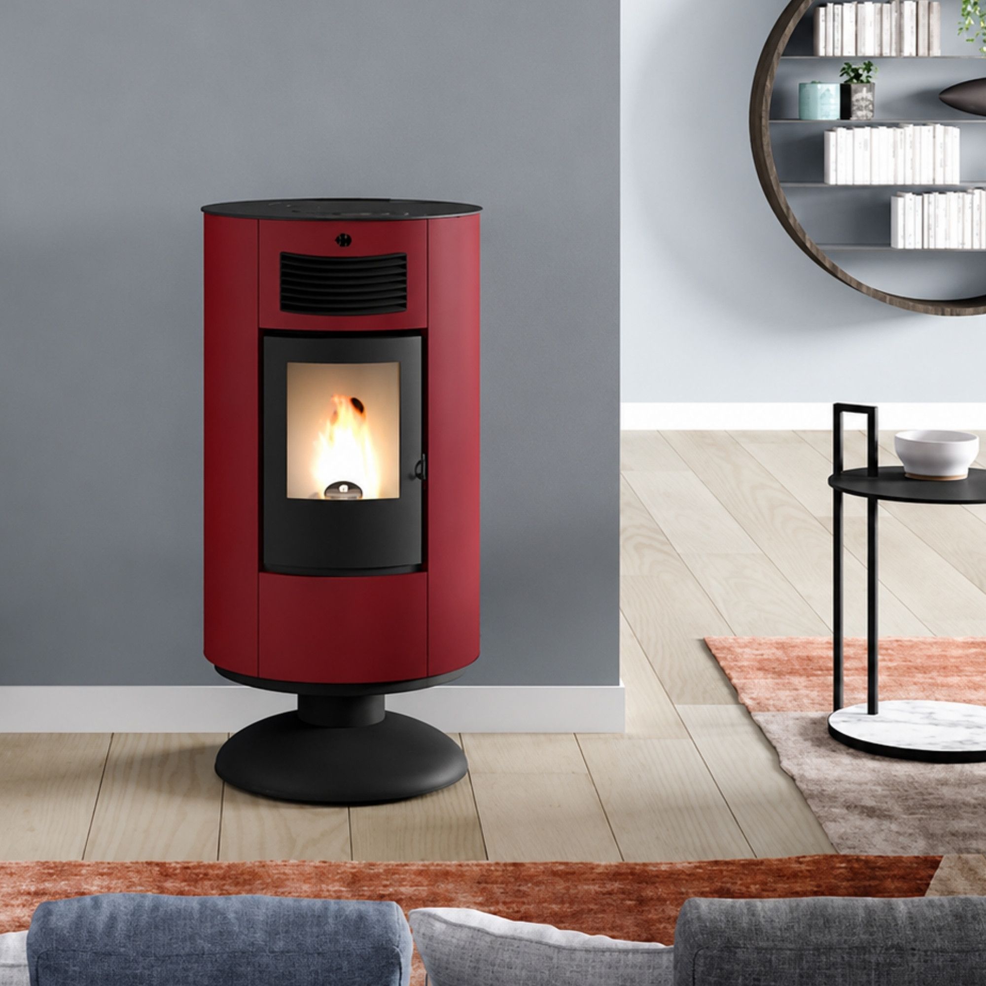 Stufa à granules rond - ORIGINE PHEBO Circe 5S-8 7.5 kW