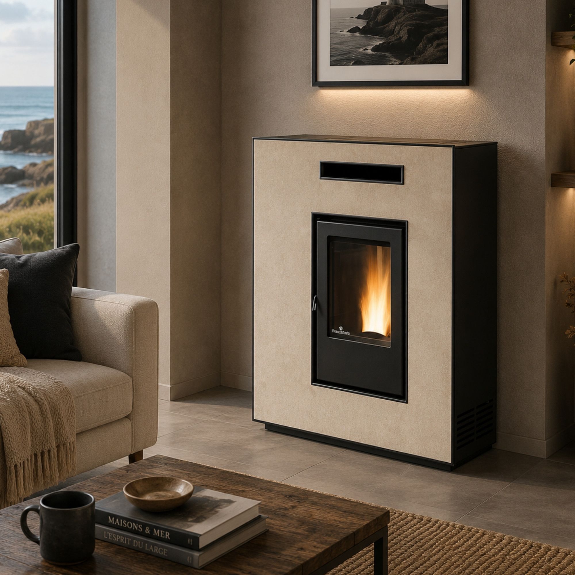 Stufa a pellet extra plat - ORIGINE PHEBO Musa Reverse 11.5 kW