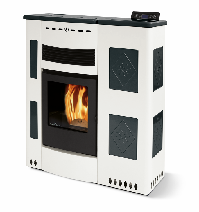 Stufa à granules extra-plat céramique - ORIGINE PHEBO Iris Maxi 11.5 kW