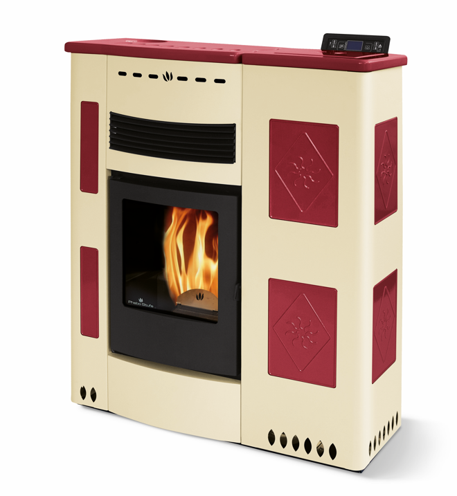 Stufa à granules extra-plat céramique - ORIGINE PHEBO Iris Maxi 11.5 kW