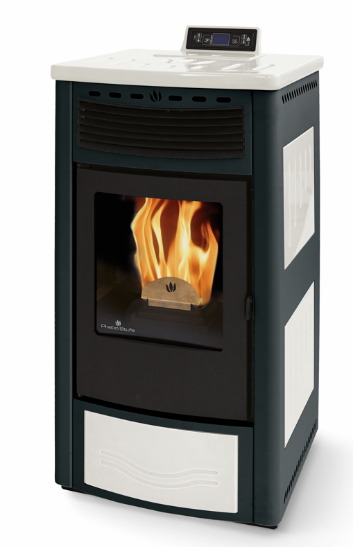 Stufa à granules en céramique - ORIGINE PHEBO Maia Bicolore 12.7 kW