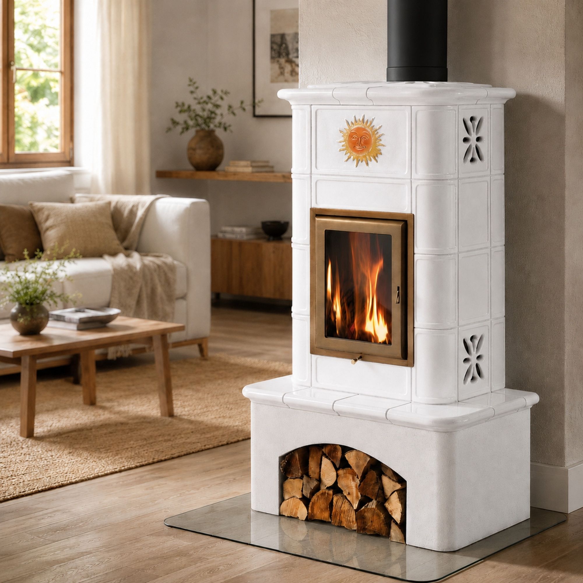 Stufa a legna céramique - ORIGINE PHEBO Selene Décor 10.7 kW