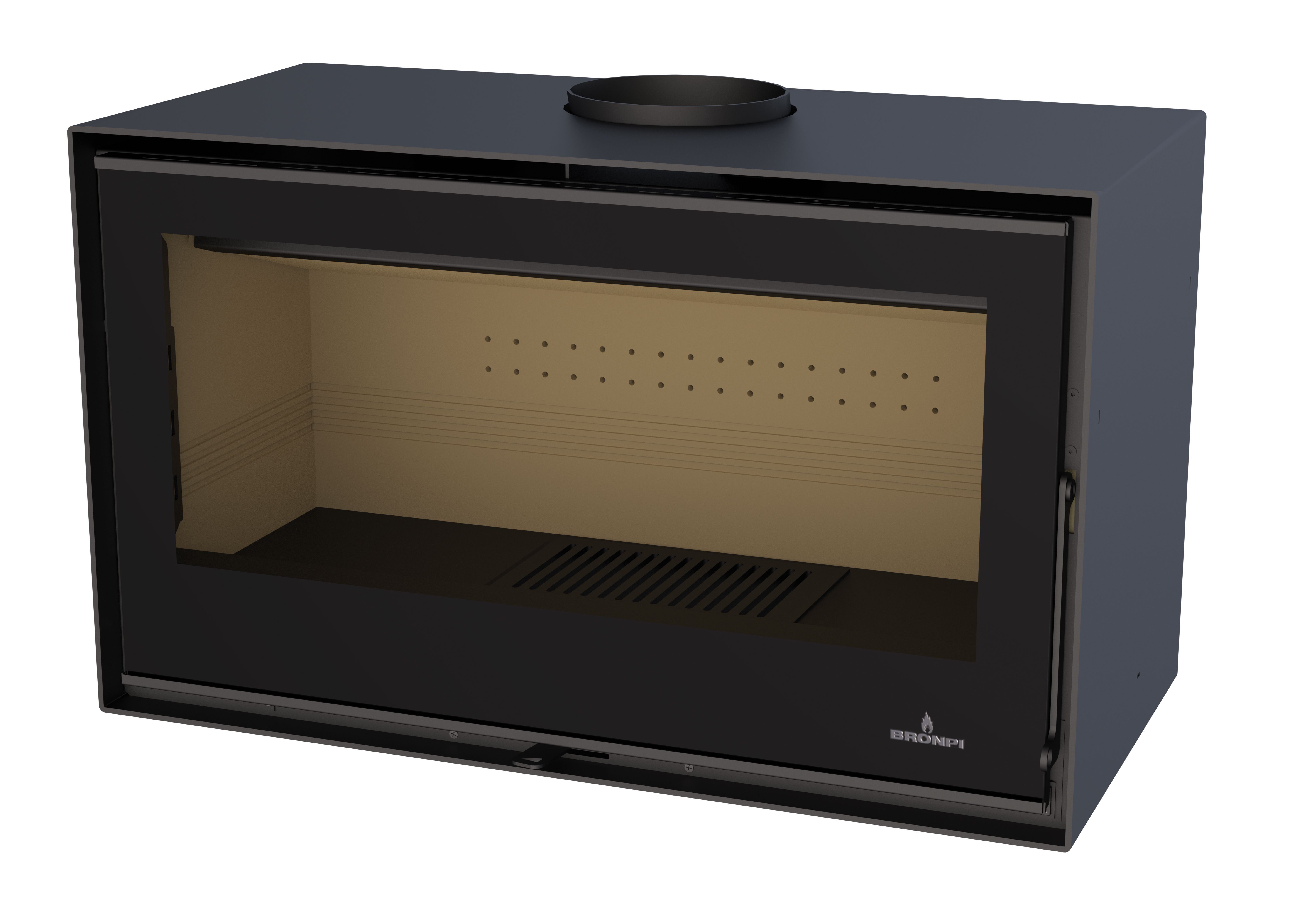 Stufa a legna ventilé avec range-bûches - BRONPI Bimba 90 15 kW