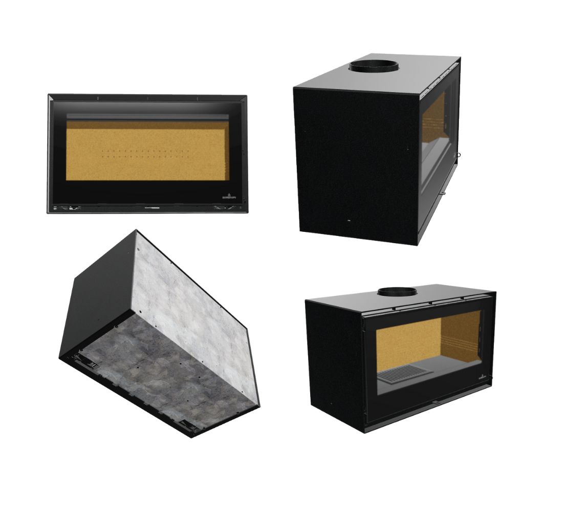 Stufa a legna ventilé avec range-bûches - BRONPI Bimba 90 15 kW