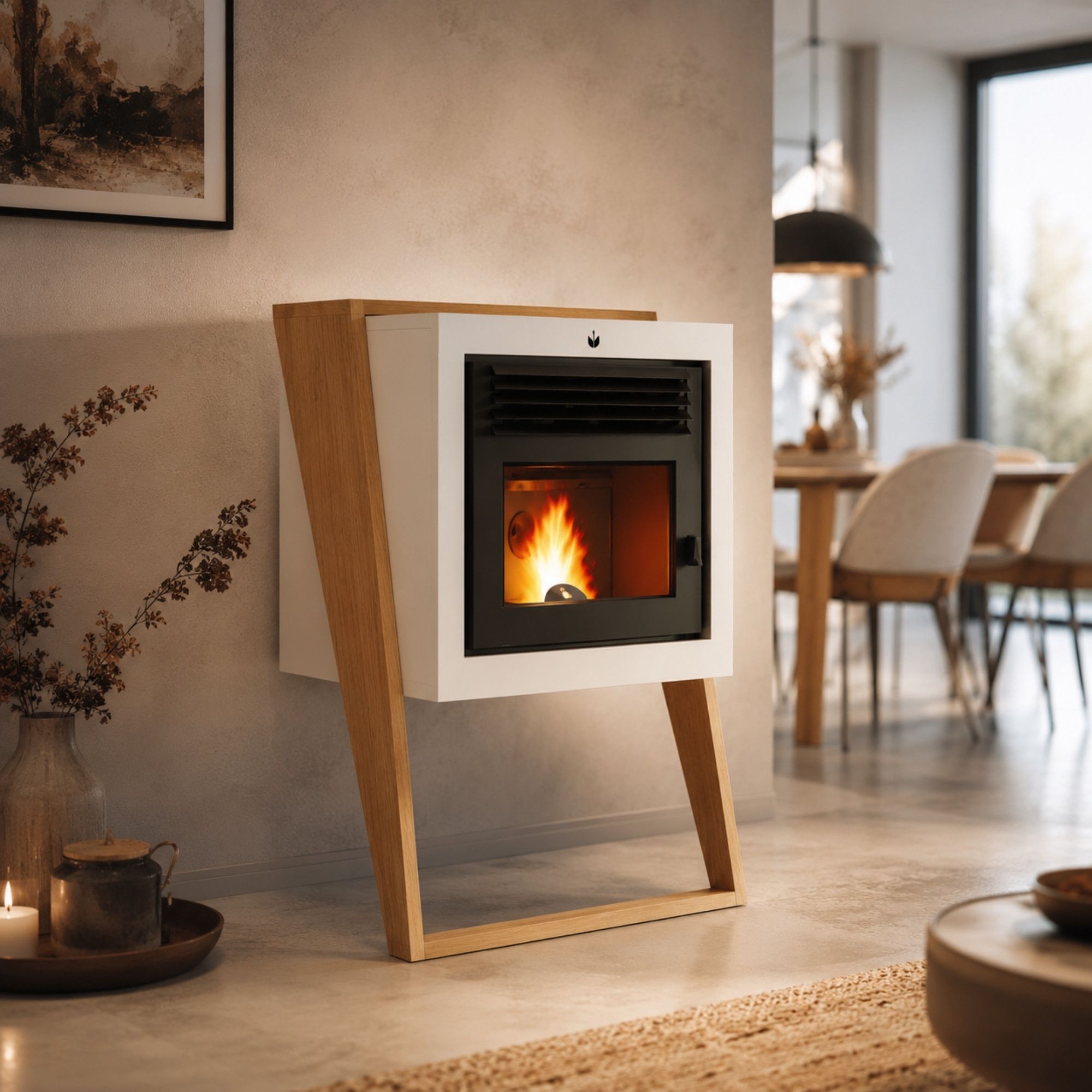 Stufa a pellet suspendu - ORIGINE PHEBO Q-bix 7.8 kW
