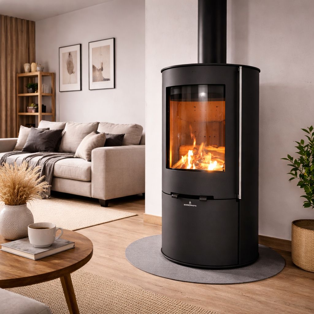 Stufa a legna rond raccordable - BRONPI Dover 9.4 kW