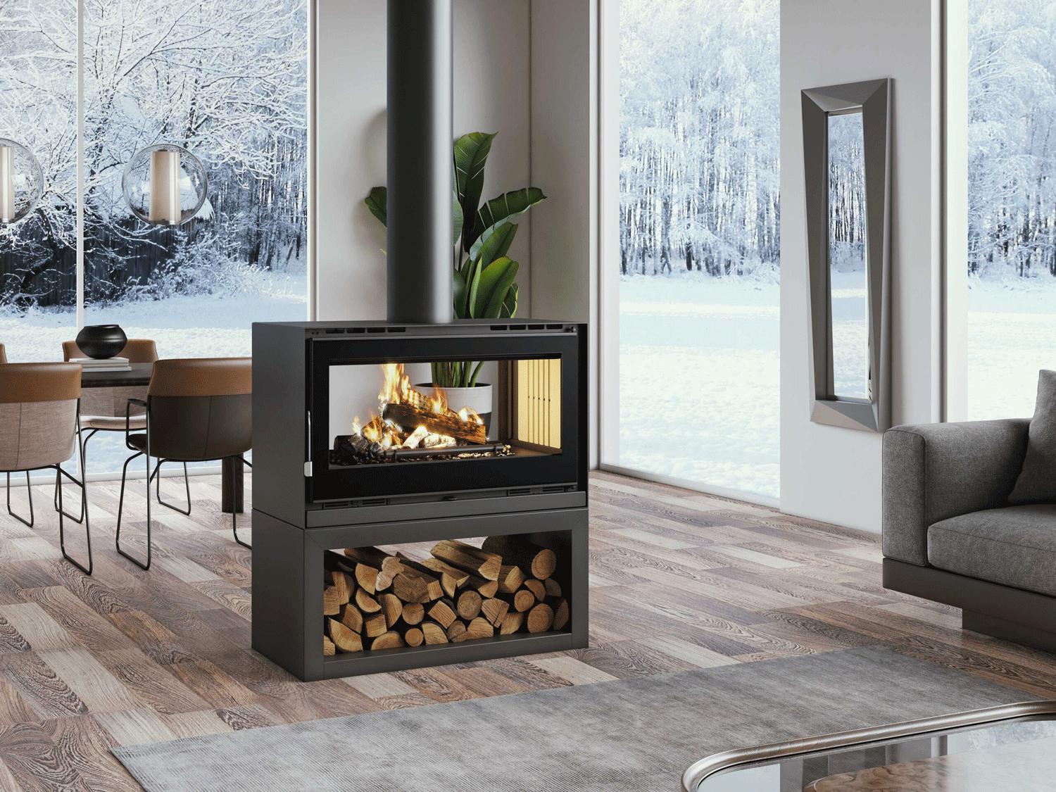 Stufa a legna 2 vitres - FIREMATIC Ottawa - S 12.6 kW