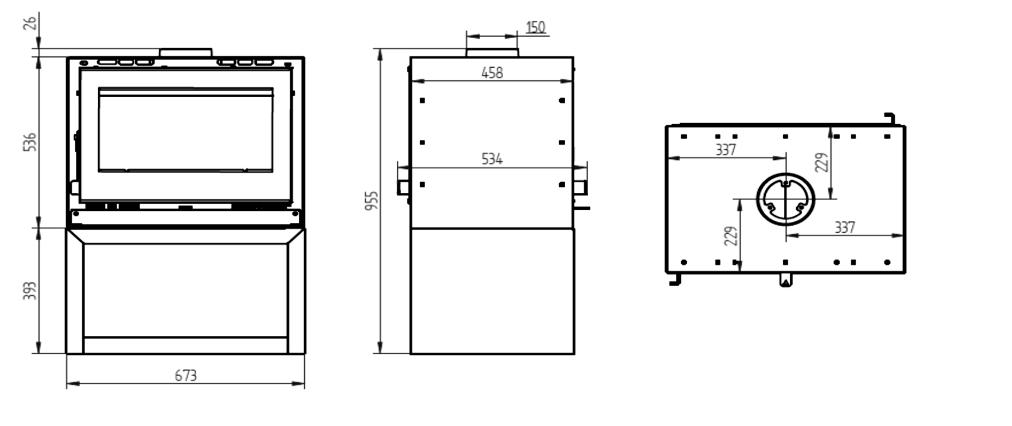Stufa a legna 2 vitres - FIREMATIC Ottawa - S 12.6 kW