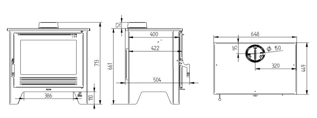 Stufa a legna fonte acier - FIREMATIC Tulsa 9.5 kW