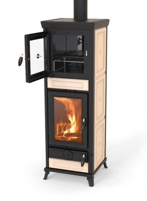 Stufa a legna avec four - THERMOROSSI Anna Evo5 Maiolica 12.5 kW
