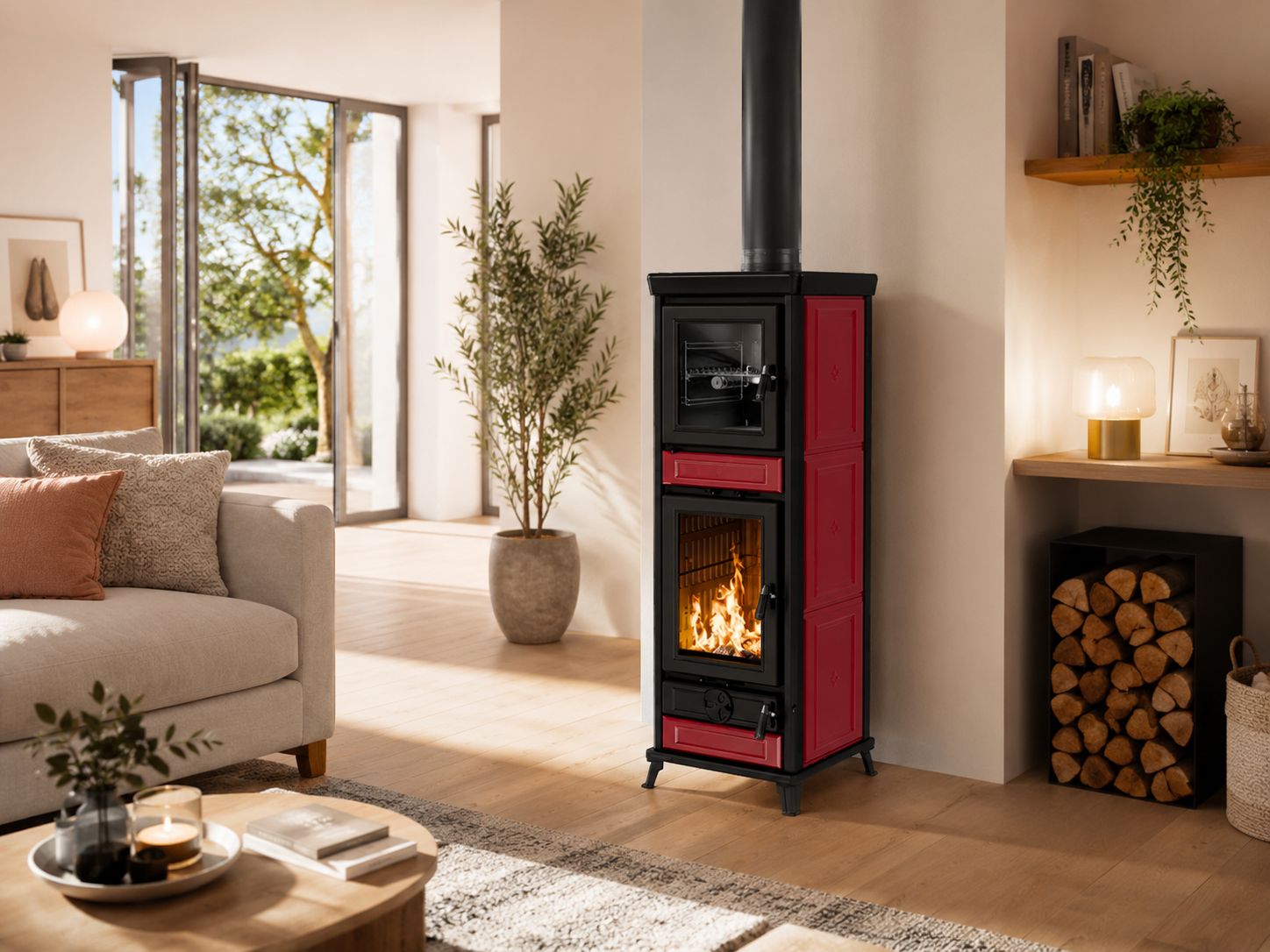 Stufa a legna avec four - THERMOROSSI Anna Evo5 Maiolica 12.5 kW