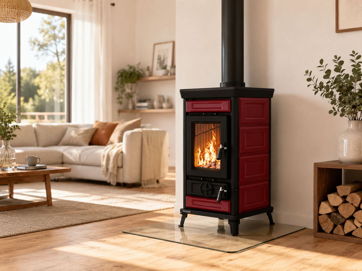 Stufa a legna en céramique - THERMOROSSI Sofia Evo 5 Maiolica 7.3 kW