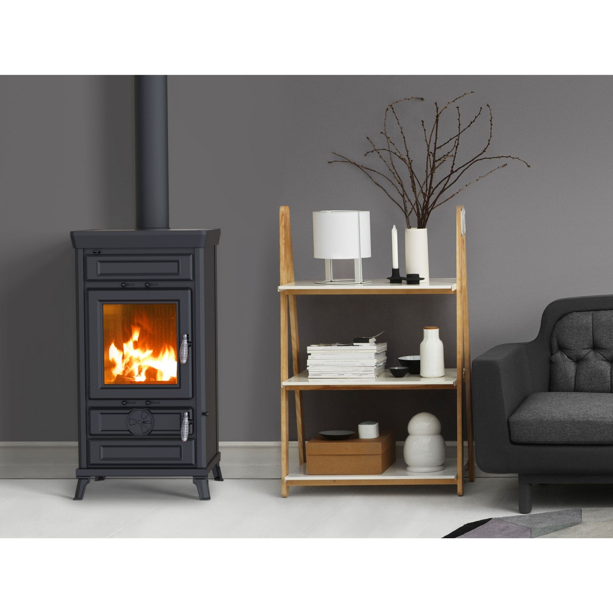 Stufa a legna en fonte - THERMOROSSI Ilaria Evo6 Easy 11.4 kW