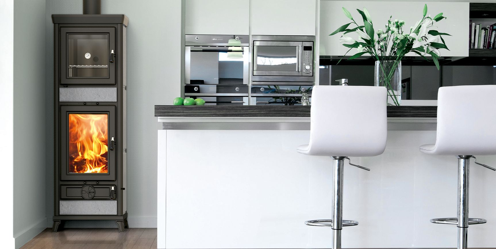 Stufa a legna avec four en pierre - THERMOROSSI Anna Evo5 Stone 12.5 kW