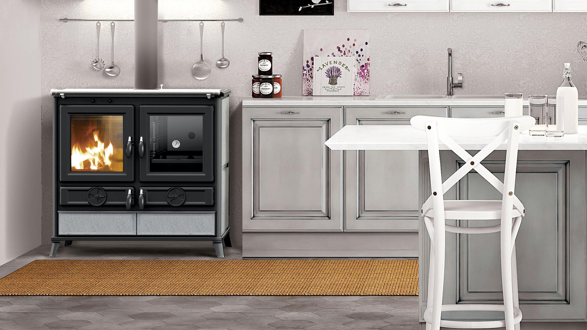 Cuisinière à bois en pierre - THERMOROSSI Viola Evo Stone 12.1 kW