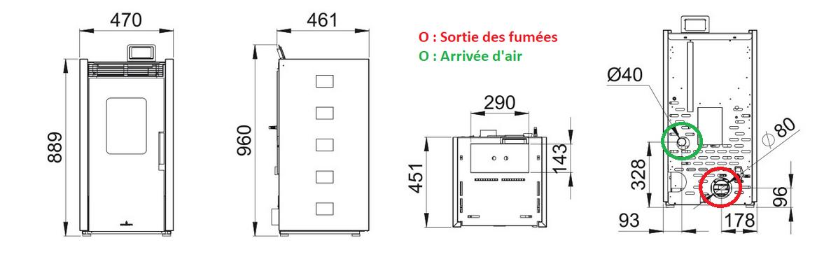 Stufa a pellet - BRONPI Zoe 9 kW